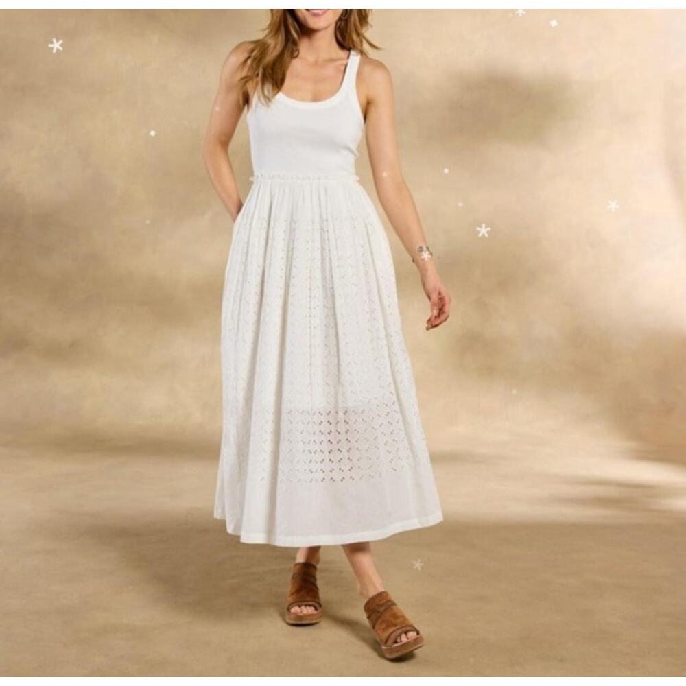 Sundance Idylla White Eyelet Maxi Tank Dress